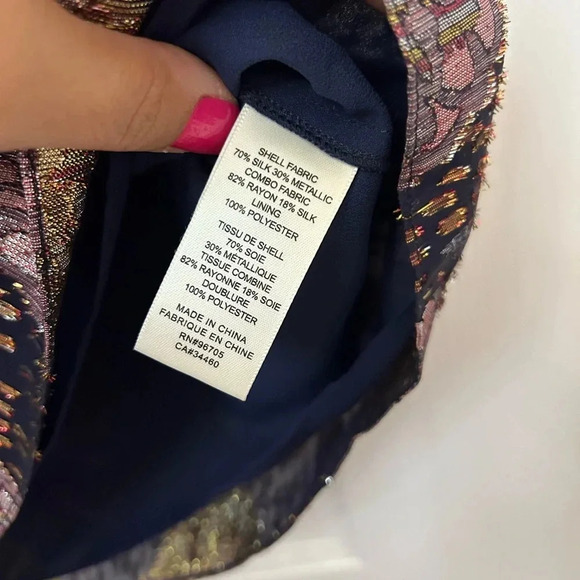 Rebecca Taylor Rose Clip Silk Blend Top - Picture 6 of 6